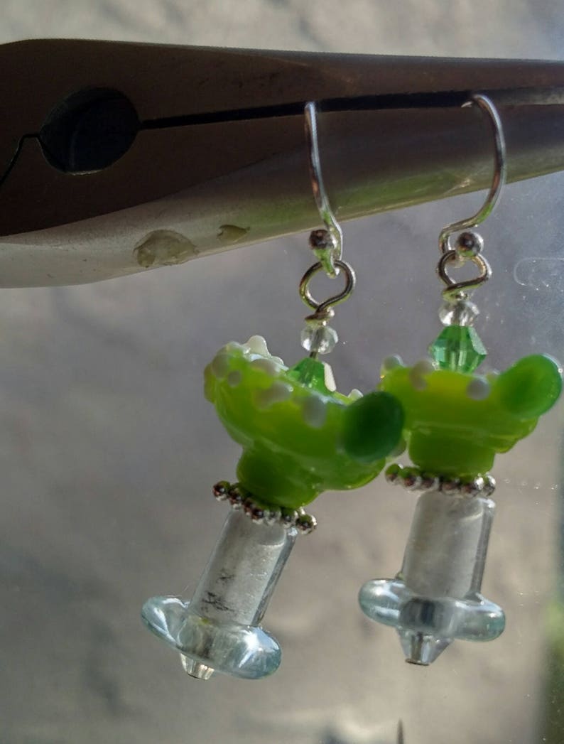 Margarita Earrings Cocktail Beaded Earrings Cocktail Lamp Work Bead