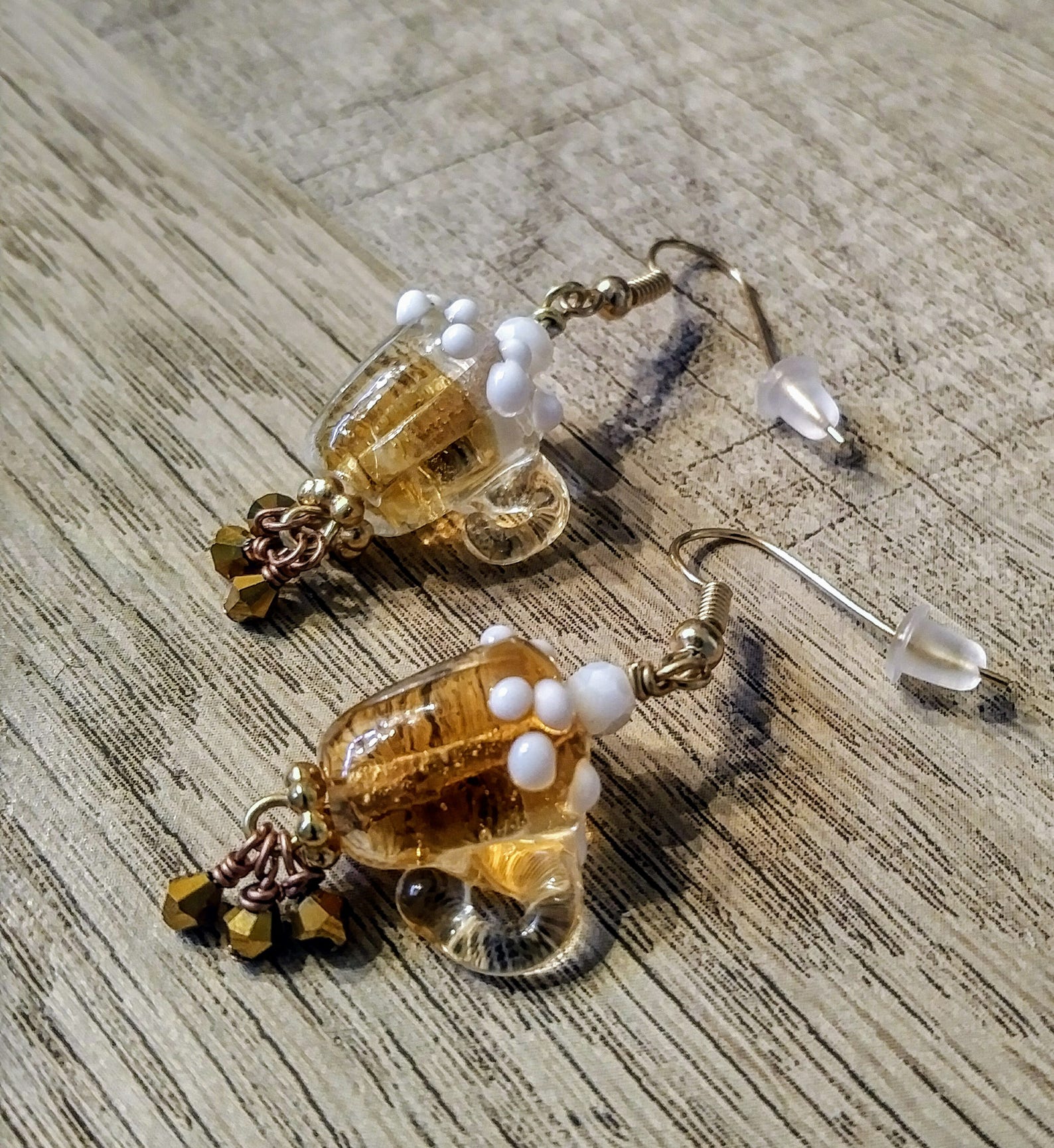 Paddy's Earrings Irish Beer Earrings Mug of Beer Earrings Green Beer