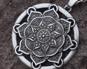 Mandala Zen Pendant with leather cord