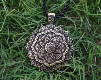 Mandala Zen Pendant with Black Cord