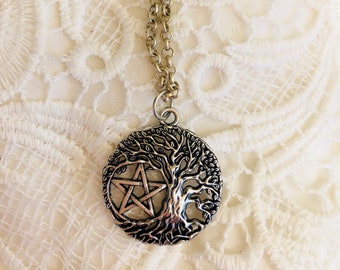 Tree of Life, Wiccan, Pagan, Pentagram Necklace