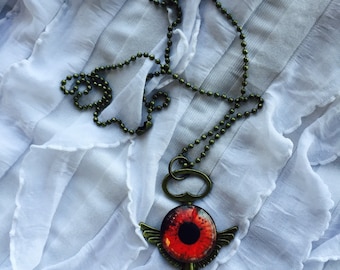 Dragon Eye, Dungeons and Dragons, Daenuys Targayen, Winged Skeleton Key, Fantasy, Goth Necklace