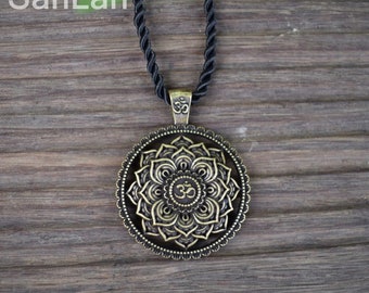 Mandala Zen Pendant with Braided Cord