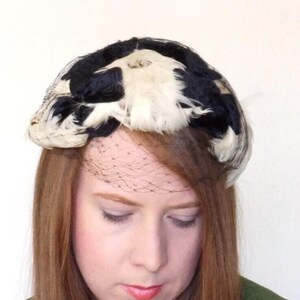 Gorgeous Vintage Feathered Cocktail Hat - 1950s 1960s