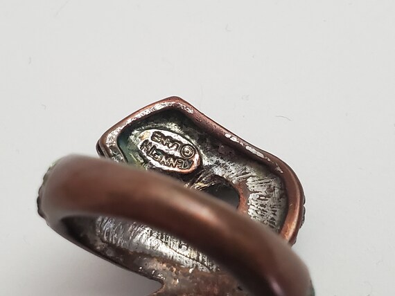 Vintage Kenneth Jay Lane Snake Ring - Signed Gree… - image 9