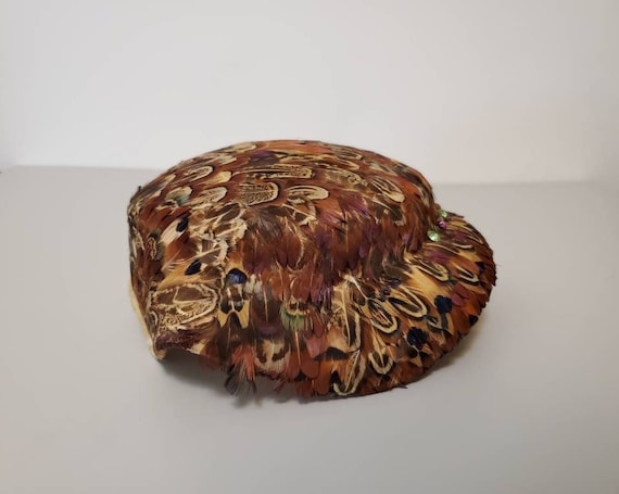 Vintage Pheasant Feather Cocktail Hat - Pheasant … - image 1