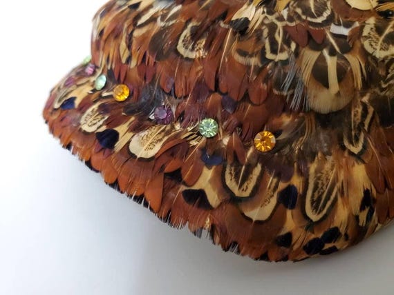 Vintage Pheasant Feather Cocktail Hat - Pheasant Feathered  display picture 1