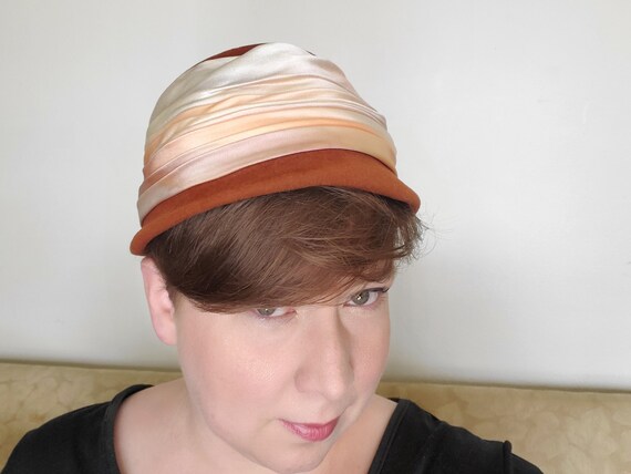 Vintage Wool Hat - 1960s - Orange Blush Pink Hat … - image 2