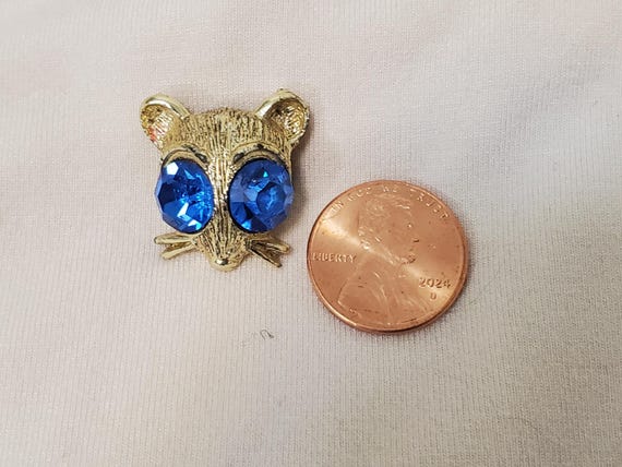 Vintage Tiny Mouse Head Pin - Signed NEMO Rhinest… - image 2
