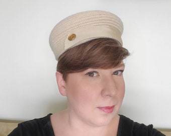 Vintage 1960s Italian TOSCANO Ermine Fur Felt Hat - Cream  display picture 3