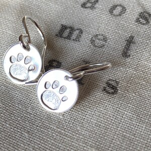 Paw Print Earrings // Dog Paw Stud Earrings // Gold Stud Earrings // Cat Paw Stud Earrings // Gold Post Earrings // Paw Print