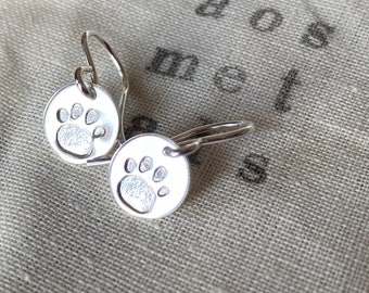 Paw Print Earrings // Dog Paw Stud Earrings // Gold Stud Earrings // Cat Paw Stud Earrings // Gold Post Earrings // Paw Print