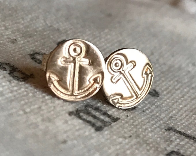 Anchor Stud Earrings // Nautical Earrings // Anchor Earrings // Gold or Sterling Silver
