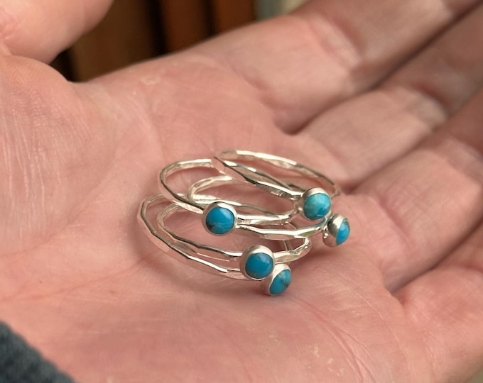Turquoise Stacking Rings // Kingman Blue