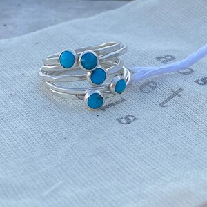 Turquoise Stacking Rings // Turquoise Rings // Sterling Silver Rings ...