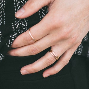 Thin Hammered Gold Stacking Rings // Stacking Rings // Gold Rings // Dainty Rings