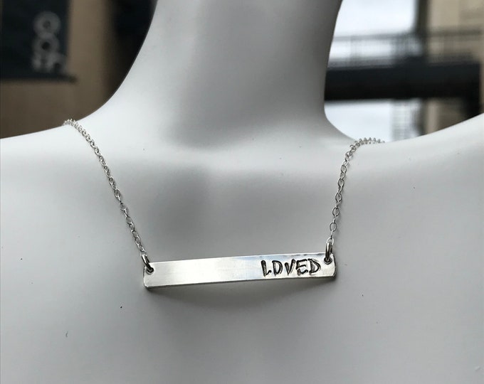 Silver Bar Necklace // Personalized Gifts // Custom Bar Necklace