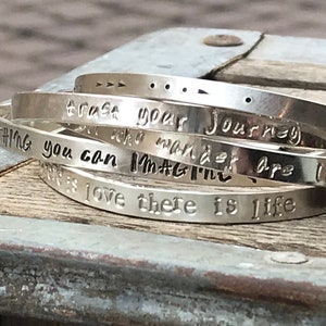 Personalized Cuffs // Quote Bracelets // Silver Cuff Bracelets // Personalize // Custom // Bridesmaids Gifts // Inspirational Jewelry