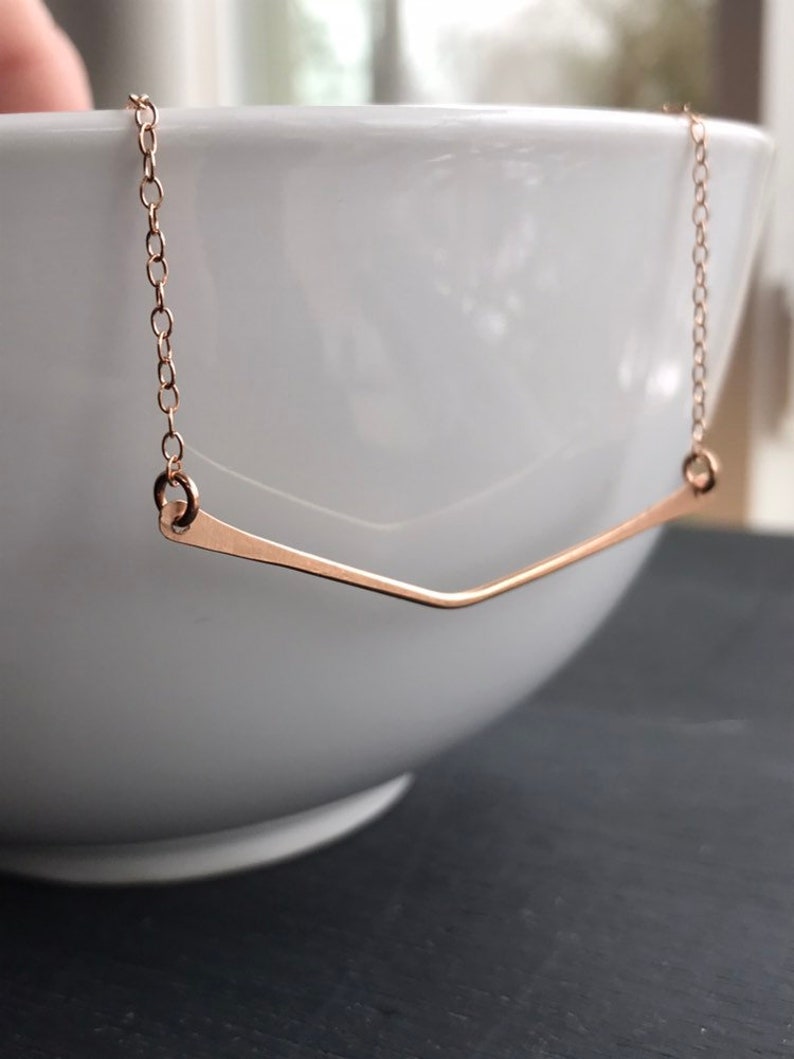 Chevron Necklace // V Necklace // Minimal Jewelry // Geometric // Silver // Rose Gold // Gold zdjęcie 1