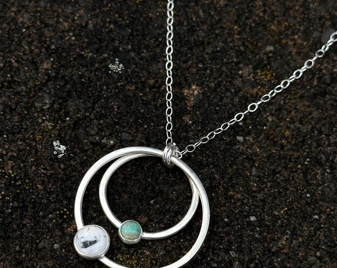 White Buffalo & Turquoise Pendant // White Buffalo Turquoise // Turquoise Pendant // Turquoise Necklace