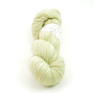 May include: A skein of light green yarn with a white label.