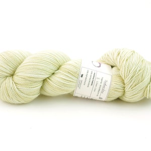 May include: A skein of light green yarn with a white label that reads "Traded Knit" and "Superwash Merino - 100g".