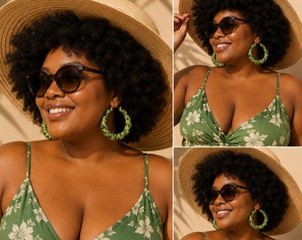 Green Shamrock Hoop Earrings - Other Designs