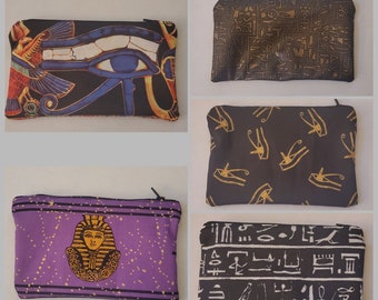 Zipper Pouches/ Make-up/ toiletry/cosmetic African and Kemetic Bag