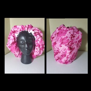 Adult African Fabric Towel Bonnet Adjustable and Durable for your shower, bath or beach Pinks