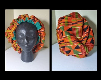 Adult African Fabric Towel Bonnet Adjustable and Durable for your shower, bath or beach