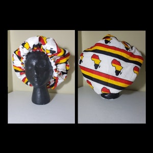 Adult African Fabric Towel Bonnet Adjustable and Durable for your shower, bath or beach image 6
