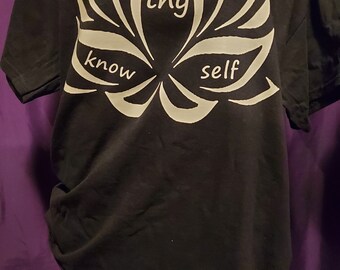Know Thy Self Lotus Flower Graphic Logo Tee Shirt Unisex