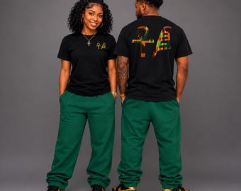Ankh Maat– Black Heritage Kente 2 Embroidery Streetwear_ Youth and Adult