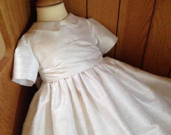 Christening Gown - Heirloom unisex boy girl baptism dress - Ivory or white Silk or Faux silk - Taufkleid - Bautismo - Heirloom - Handmade -