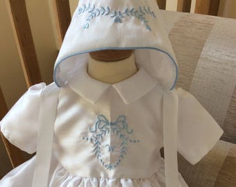 Unisex Christening Gown, Baptism gown, Heirloom Personalised christening dress, Bonnet, Bautismo, Taufkleid, Baby Boys gown, Baby Girls gown
