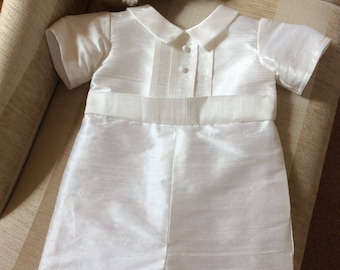 Boys Christening suit, Baby Pageboy outfit, Boy Baptism gown, Romper Suit, Heirloom baby clothes, Taufkleid, Handmade in UK, Bapteme