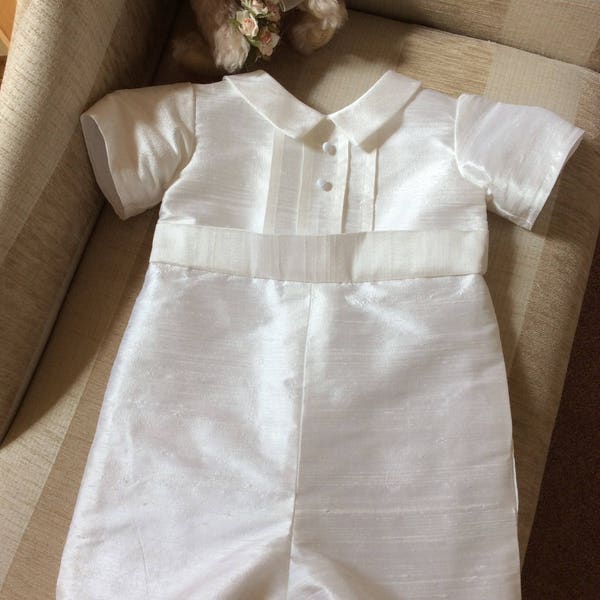 Boys Christening suit, Baby Pageboy outfit, Boy Baptism gown, Romper Suit, Heirloom baby clothes, Taufkleid, Handmade in UK, Bapteme