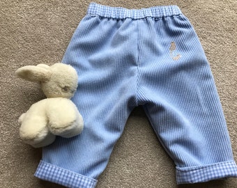 Baby Boys trousers, Peter Rabbit, Personalised clothes, 1st Birthday, Christening outfit, Baby shower gift, Baby pants, First Birthday, Boy