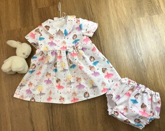 Baby dress, Girls dresses, Handmade in UK, Kids baby clothes, Party dress, Ballerina, Baby shower gift, Cotton Dress, Summer girls dresses