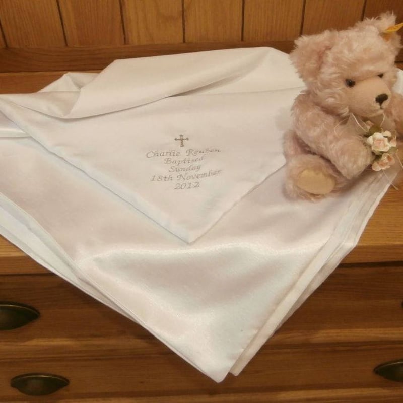 knitted christening shawl