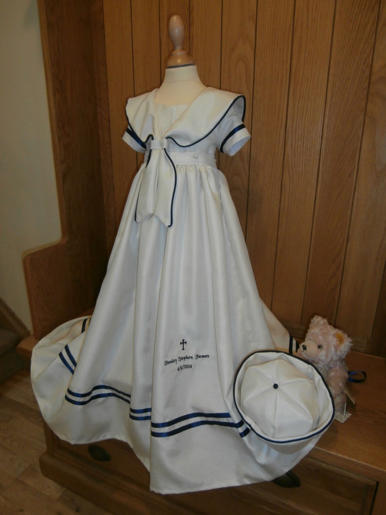 Convertible Christening Gown Sailor Suit With Detachable Skirt Etsy