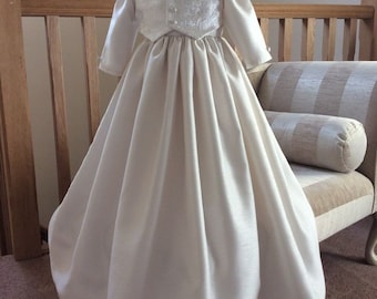 Boys Christening Gown with matching hat,  Baby boys Baptism Dress, Heirloom Baptism Clothes, Taufkleid, Handmade in UK