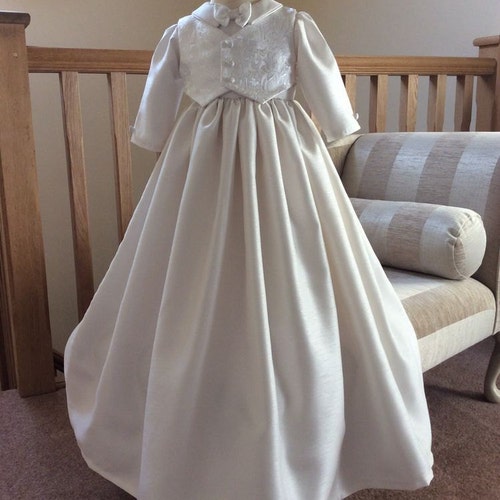 Baby Boy Christening Outfit Burbvus B030 | Handmade Baptism Gown | 100