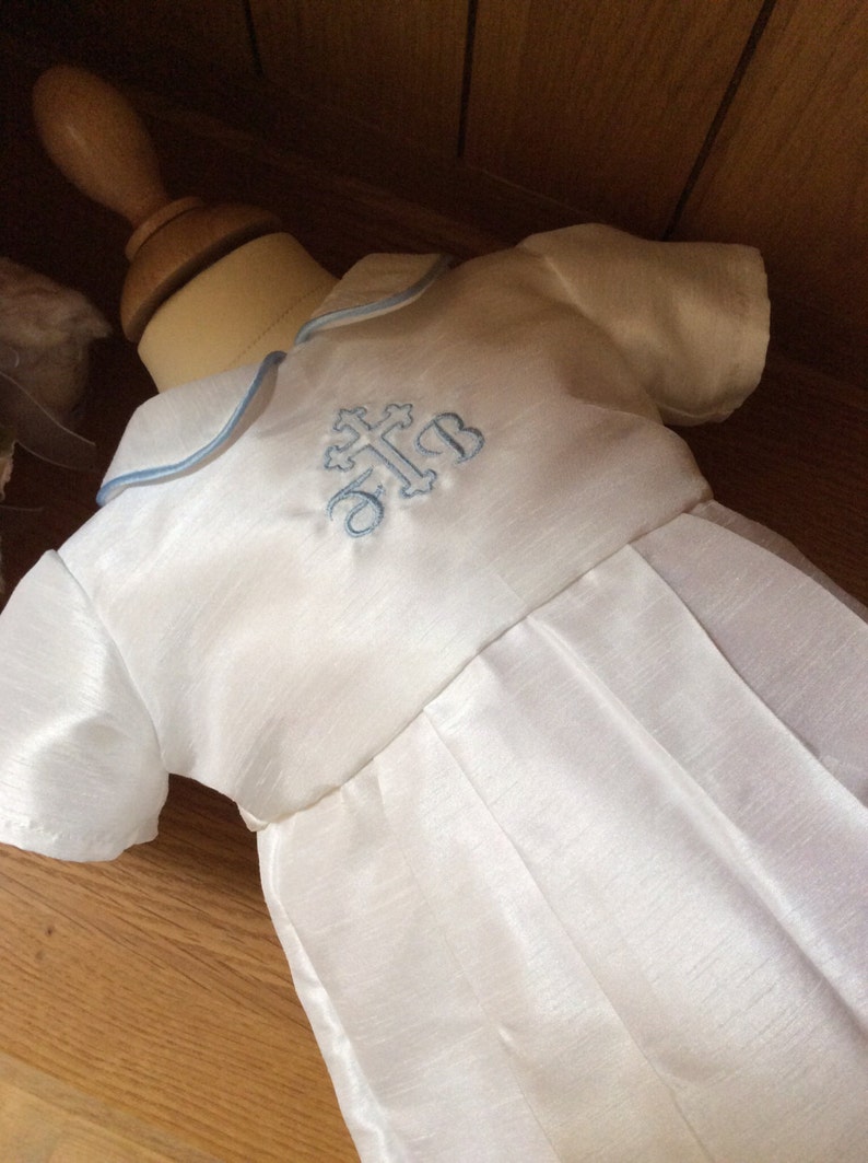 Christening Baby Boy Gown With Detachable Skirt Outfit Etsy