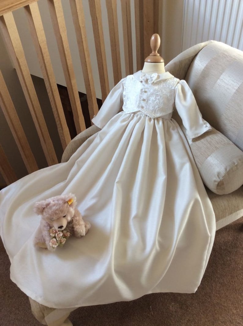 Christening Baptism Boys Baby Gown Robe Dress With Matching Etsy