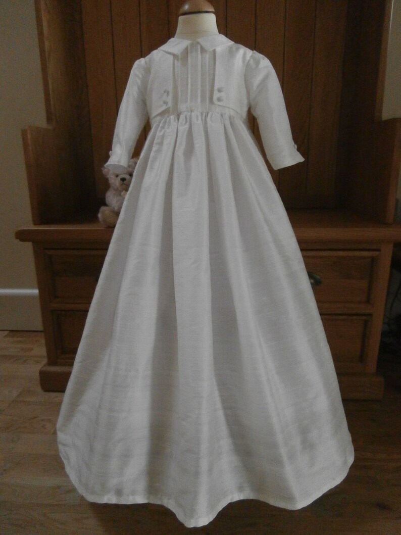 raw silk christening gowns