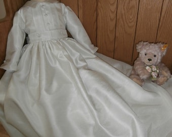 Boys Christening Gown, Christening gown with detachable skirt, Baby boy Romper Suit, Heirloom Baptism robe, Taufkleid, Handmade in UK