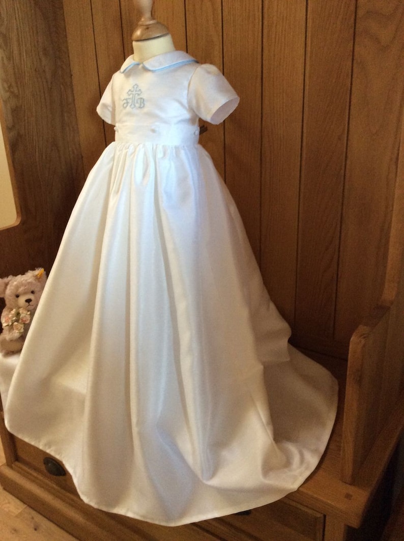 Christening Baby Boy Gown With Detachable Skirt Outfit Etsy