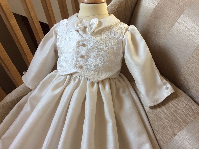 Christening Baptism Boys Baby Gown Robe Dress With Matching Etsy
