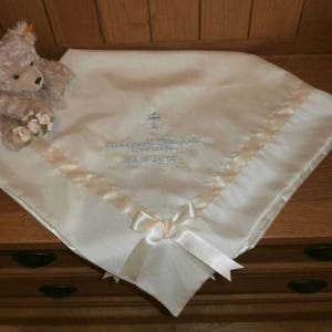 Christening Shawl, Personalised christening shawl, Baptism shawl, Heirloom Christening, Embroidered baby blanket, Handmade in UK